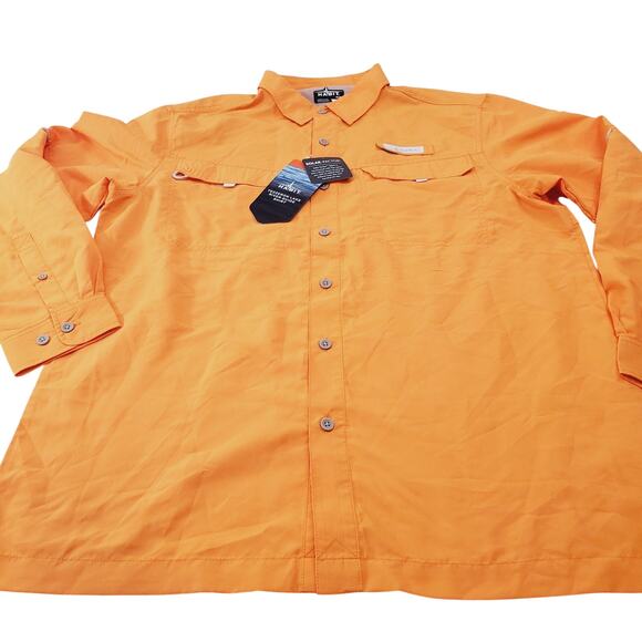Habit Outdoor Shirt Men's Fishing Casual Long Sleeve Button Down Mandarin Solar - Picture 2 of 13